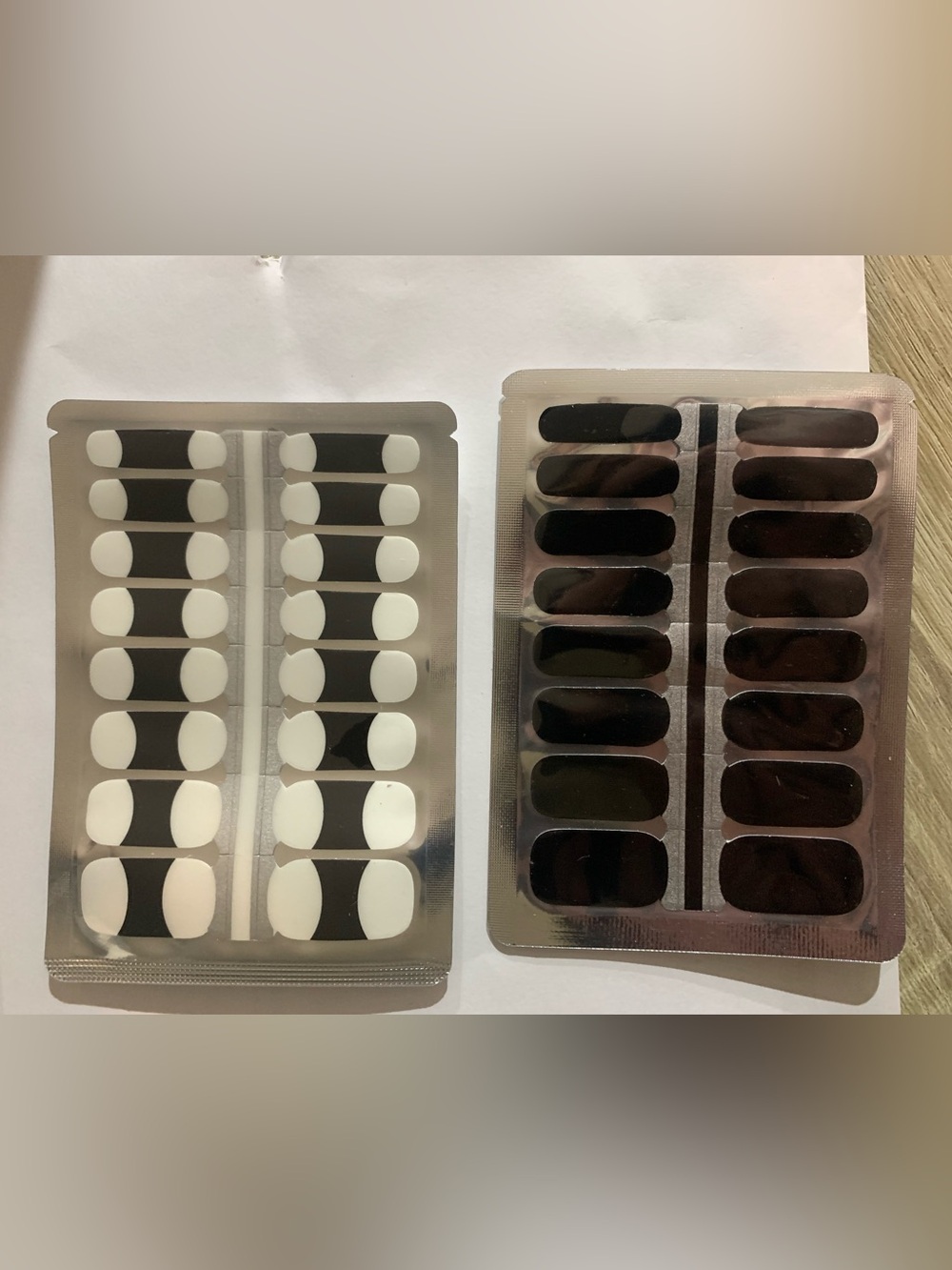 Black French Tip and Solid Nail Wrap Set - Two Styles